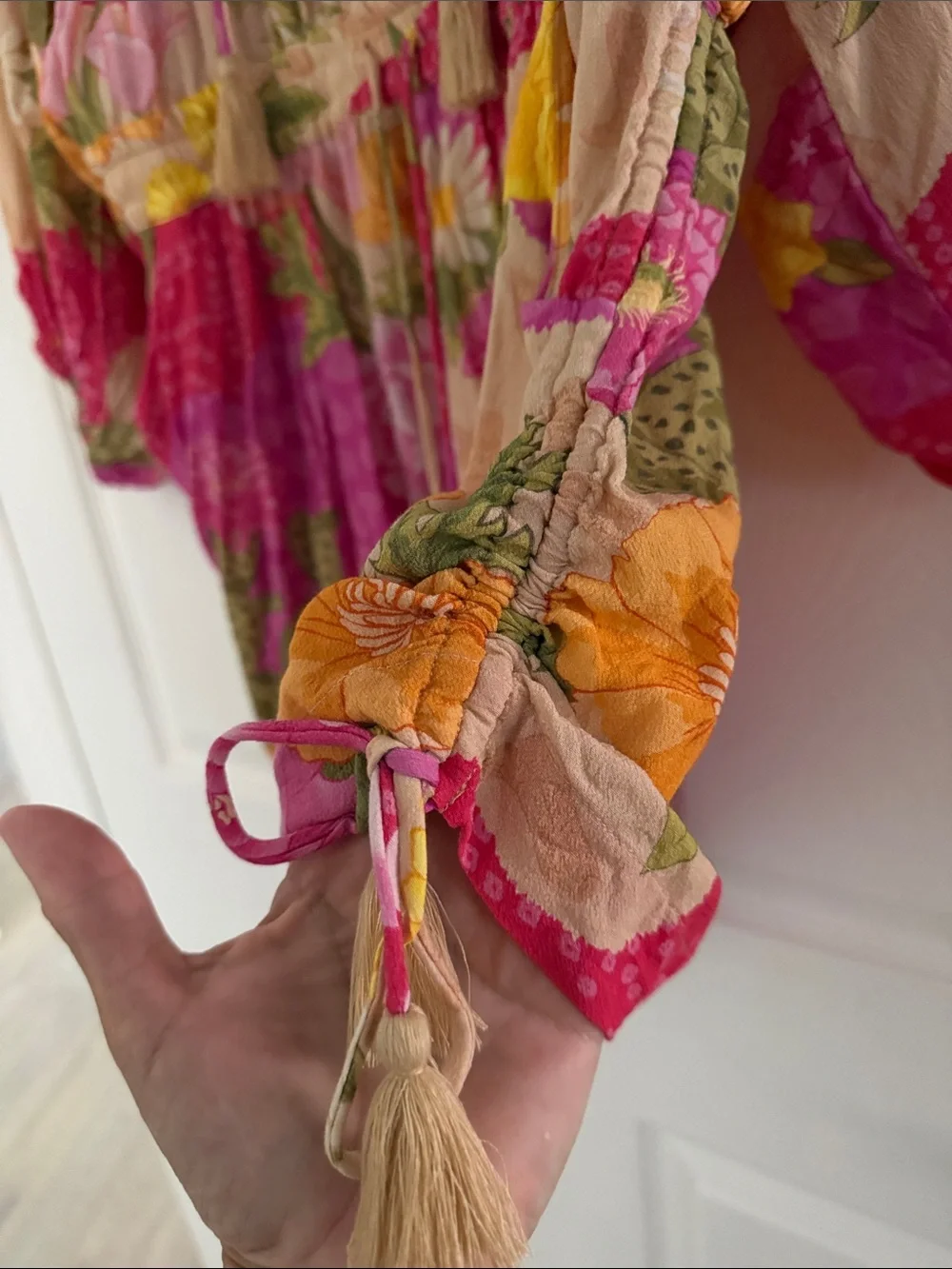 Spell Pink Yellow Floral Women Shorts Romper EUC XL worn once - Picture 3 of 5